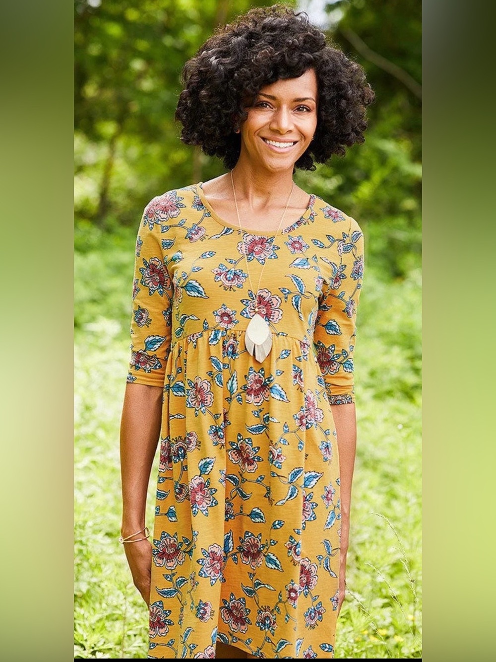 Matilda Jane A Place in the Sun Yellow Floral Dress Size Small